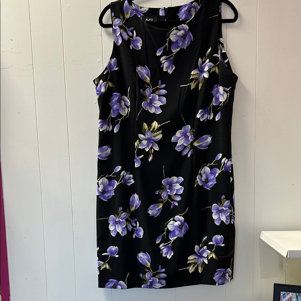 Alyx Black and Purple Floral Mini Dress